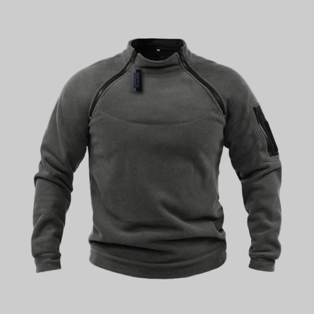 Fleecepullover Herren Windabweisend Outdoor Regular Fit