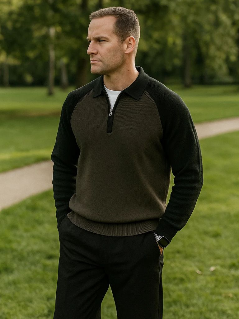 Cross & Crown Raglan Quarter-Zip Sweater