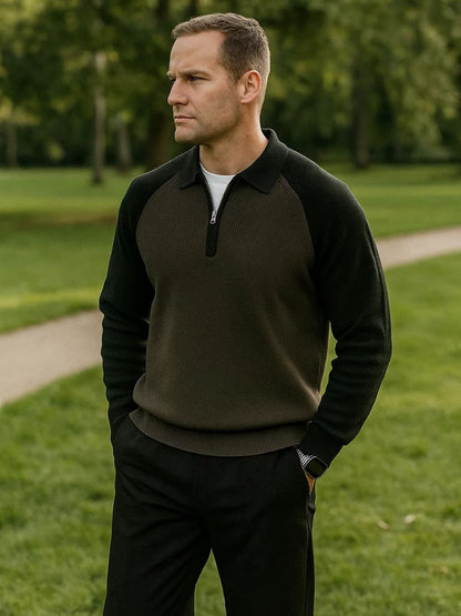 Cross & Crown Raglan Quarter-Zip Sweater