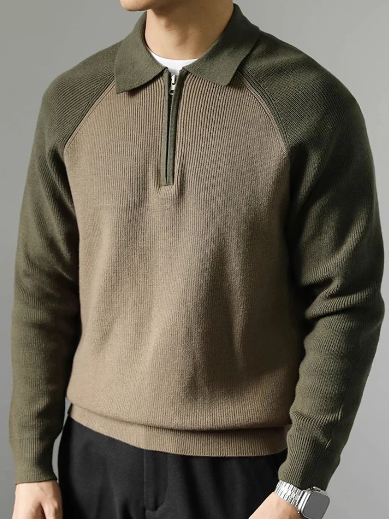 Cross & Crown Raglan Quarter-Zip Sweater