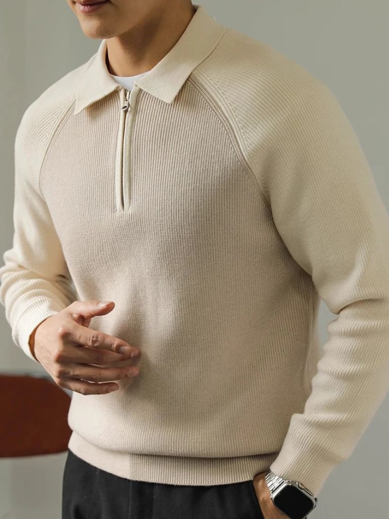 Cross & Crown Raglan Quarter-Zip Sweater