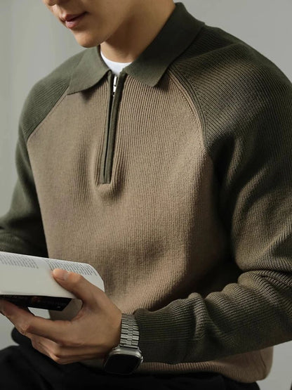 Cross & Crown Raglan Quarter-Zip Sweater