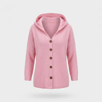 Damen Strickjacke mit Kapuze im lockeren Schnitt
