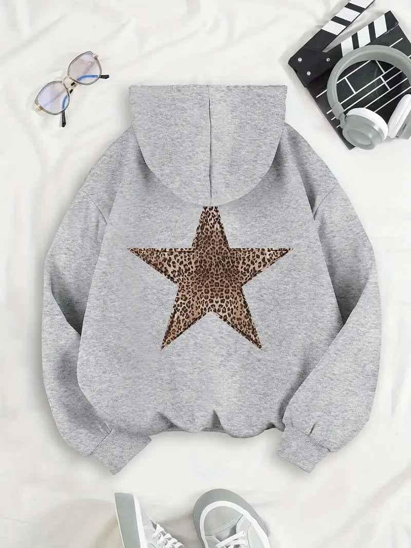 Sophia – Oversize Kapuzenpullover mit Leopardenstern