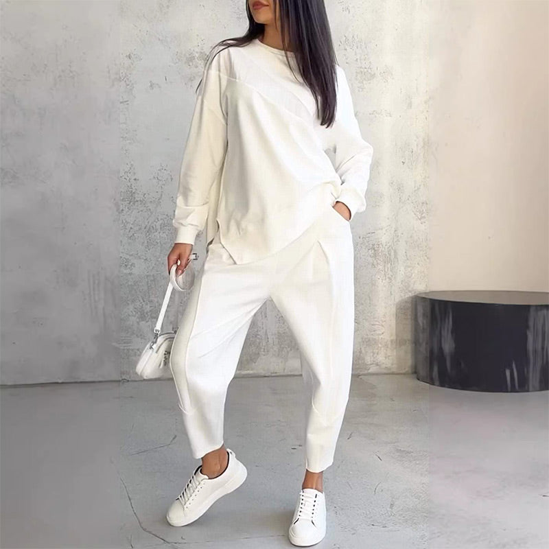 Zweiteiler Damen Lässig Relaxed Fit Freizeit