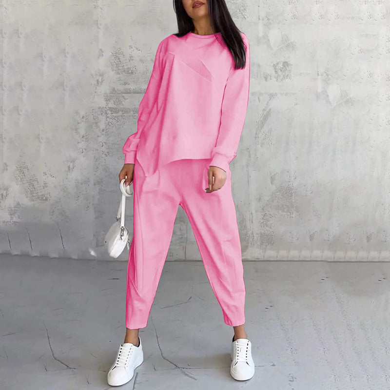 Zweiteiler Damen Lässig Relaxed Fit Freizeit