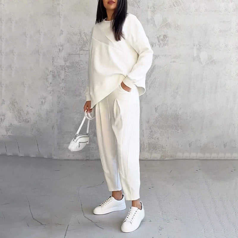 Zweiteiler Damen Lässig Relaxed Fit Freizeit