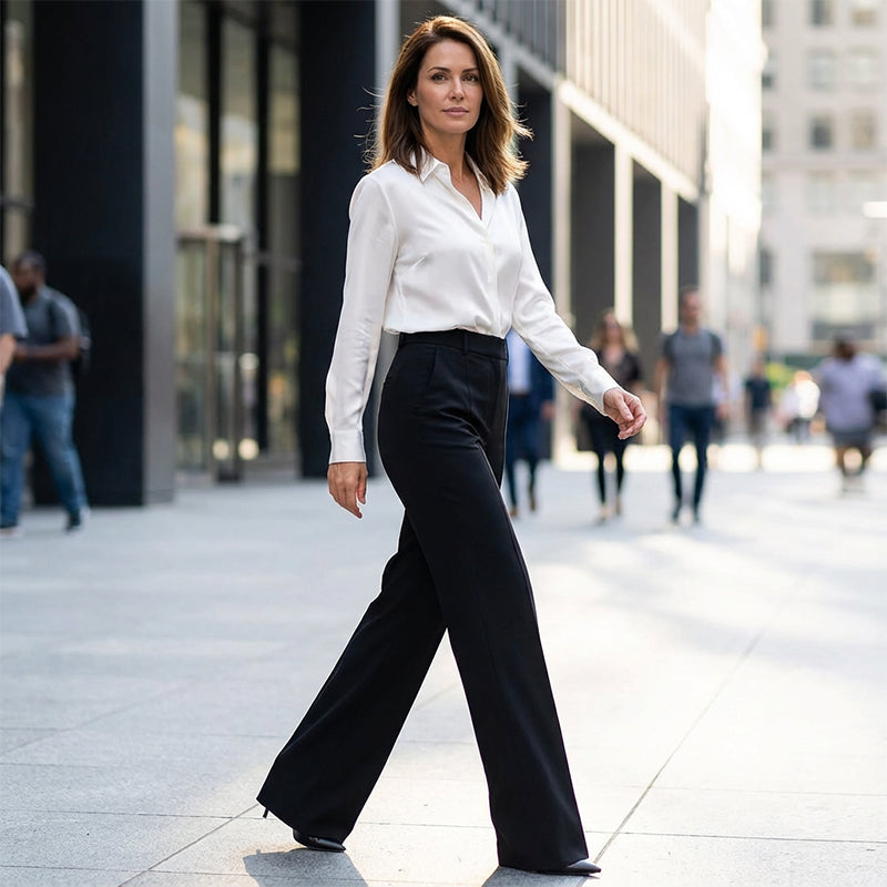 Hose Damen Slim Fit Elegant Hohe Taille Business & Freizeit