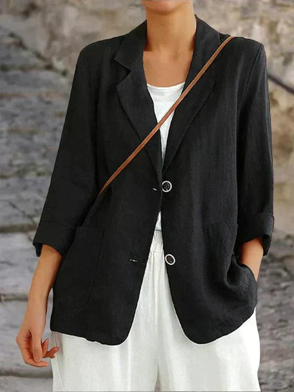 Damen Stoffblazer Regular Fit Elegant für Alltag und Büro