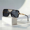 Sonnenbrille Damen Retro Oversize Ketten-Detail UV400 Schutz