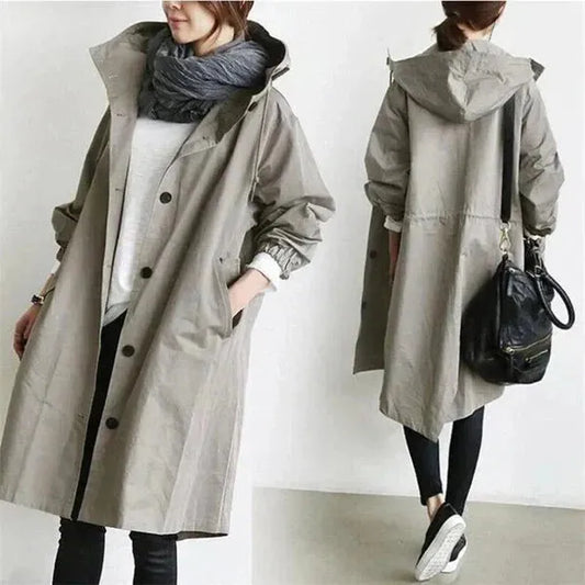 Trenchcoat Damen Locker Elegant Übergangszeit