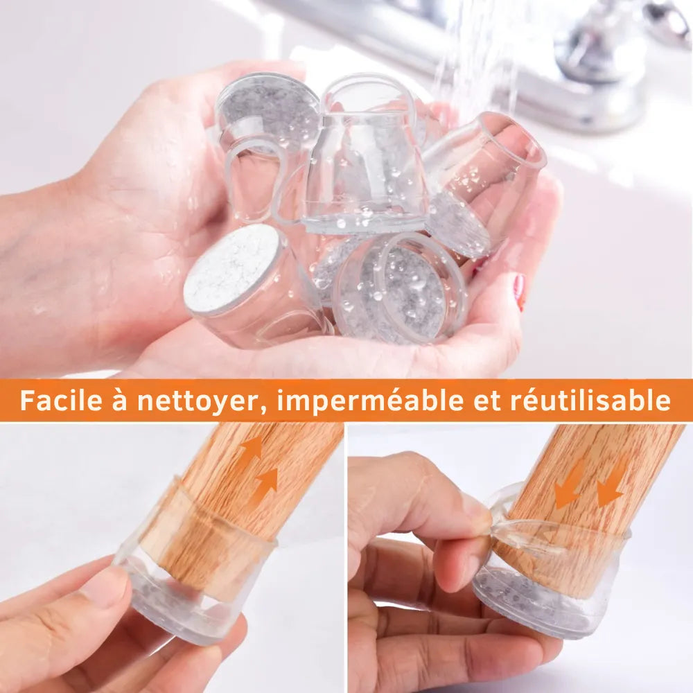 Fußschützer Silikon Stuhl Transparent Rutschfest Deko Heim