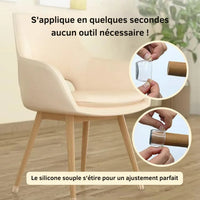 Patins de chaise en silicone transparent antidérapant Déco Maison