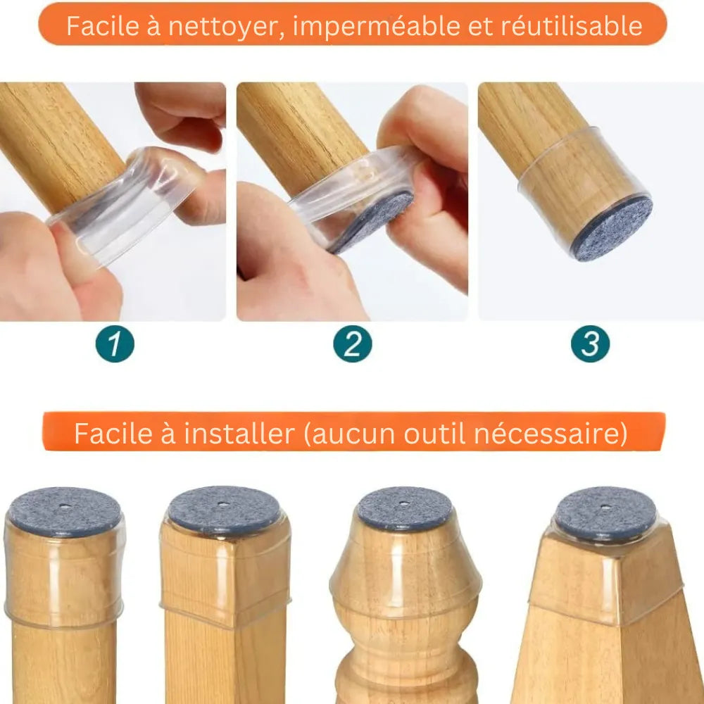 Fußschützer Silikon Stuhl Transparent Rutschfest Deko Heim