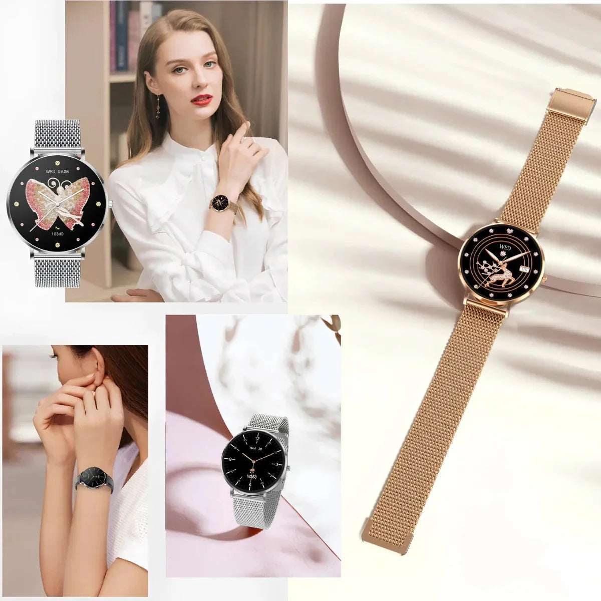 Damen Slim Fit Smartwatch Elegant Freizeit Slim Design