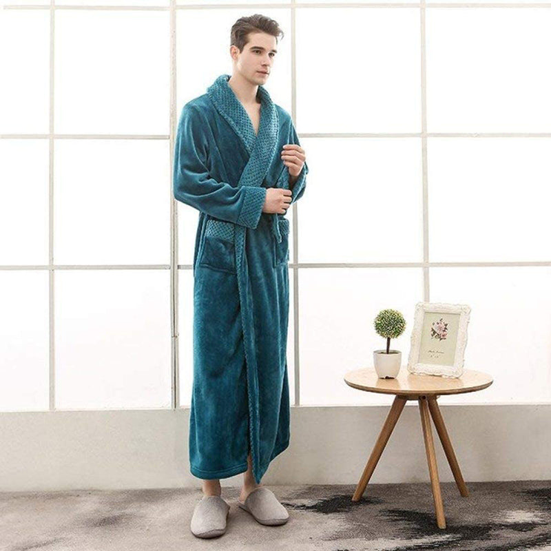 Bademantel Herren & Damen Lang Wickelverschluss Schalkragen