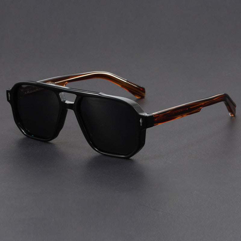Sonnenbrille Herren & Damen Transparent Doppelsteg Quadratisch