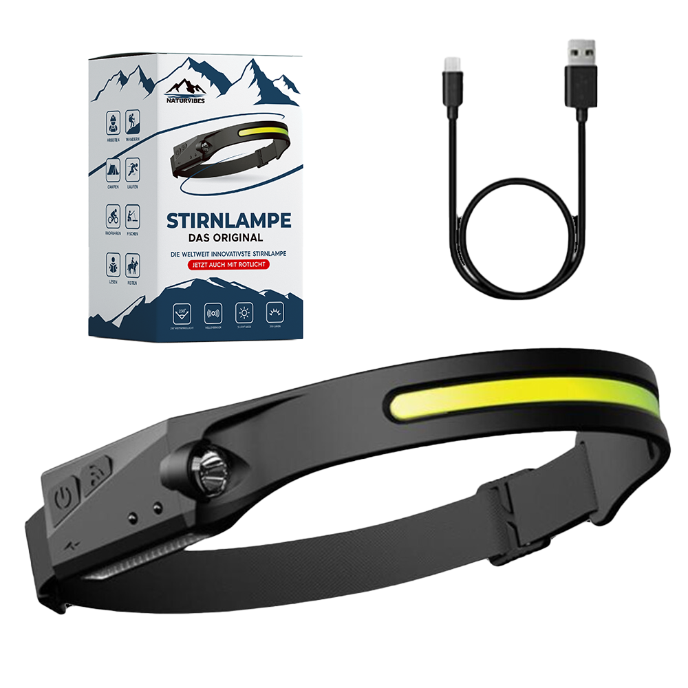 Stirnlampe Unisex Panorama Outdoor Bewegungssensor USB Ladefunktion