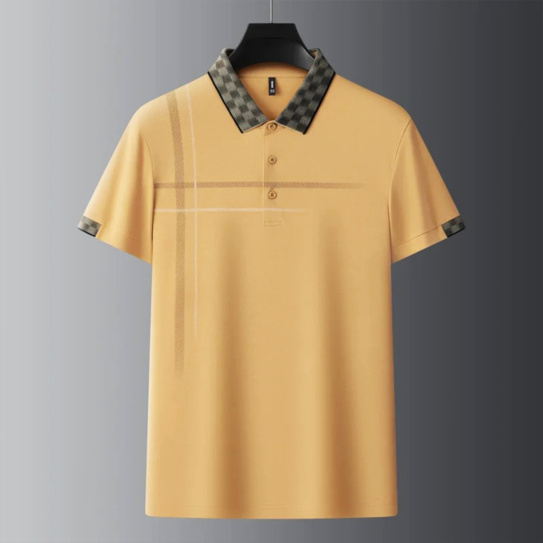 Polo-Shirt Herren Regular Fit Freizeit Karodesign